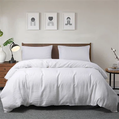 Nắp chăn bằng vải lanh trắng